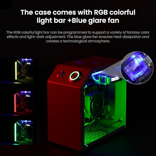 Image of Yahboom Jetson Case for Jetson Nano Orin Nano Orin NX Super Heat Metal Mini Protect Case with Cooling Fan Antenna RGB Light(OLED Needs Program Drive)