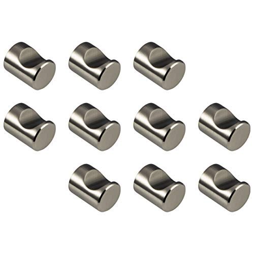 Preisvergleich Produktbild Gedotec Möbelknopf Edelstahl Möbelgriff Küchen-Schrank - LINA / Edelstahl-Knopf rund / Knauf Vollmaterial MASSIV / Schrankknopf Ø 21 x H 25 mm / 10 Stück - Türknopf rostfrei inkl. Befestigungsmaterial