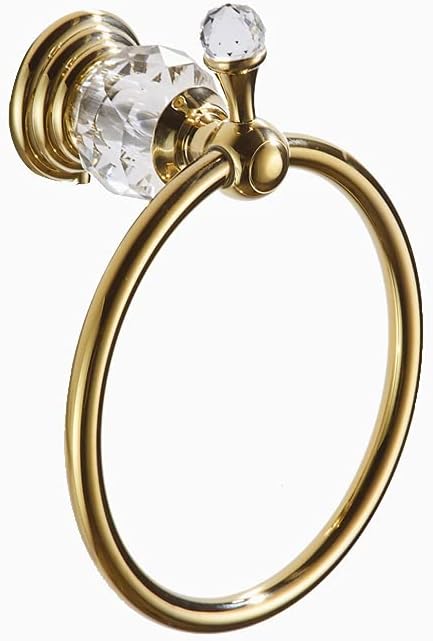 WOLIBEER Gold Towel Ring, Crystal Hand Towel Holder Polished Brass Bling Towel Bar Bathroom Accessories Wall Mounted : Tools & Home Improvement