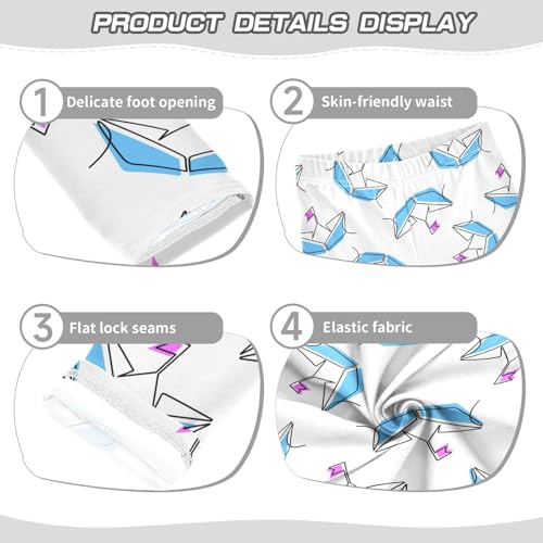 ZZKKO Girls Leggings Origami Boat Toddler Girls Clothes Leggings for Girls Toddler Girls Leggings 3-4T3