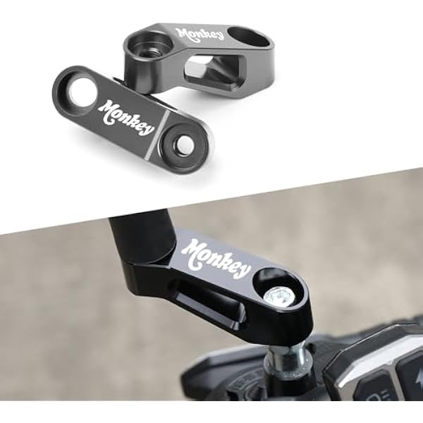 Modeer Kompatybilny z H.onda Monkey 125 / Z125 Każdego Roku Lusterko Wsteczne Motocyklowe Przedłużacze Riser Akcesoria do Monkey125 (Grau)