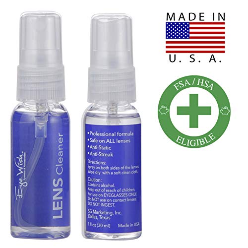 Eye Wish Eyewear Eyeglass Lens Cleaner Spray | 4 Pack Of 1Oz Glasses Cleaning Spray For Lens, Sunglasses Coated Or Uncoated, Made In Usa #TOP2