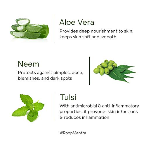 Image of Roop Mantra Ayurvedic Aloe Vera Face Wash With Tulsi & Neem | Deep Cleansing And Hydrating| Paraben & Sulphate Free| Reduces Acne And Blemishes| Natural Glowing Skin For Men & Women | 115ml(Pack Of 4)