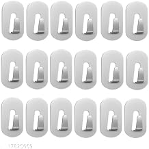 18 Pcs Wall Hooks | Waterproof Adhesive Stainless Steel Hangers for Home Storage
