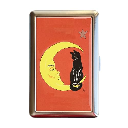 Vintage Black Cat Moon Cigarette Case Wallet