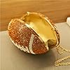 Fiorky Sac de soirée en forme de football de capacité avec strass brillants et diamants, sac à bandoulière créatif et élégant avec chaîne d'épaule, sac de transport tendance (marron) #1