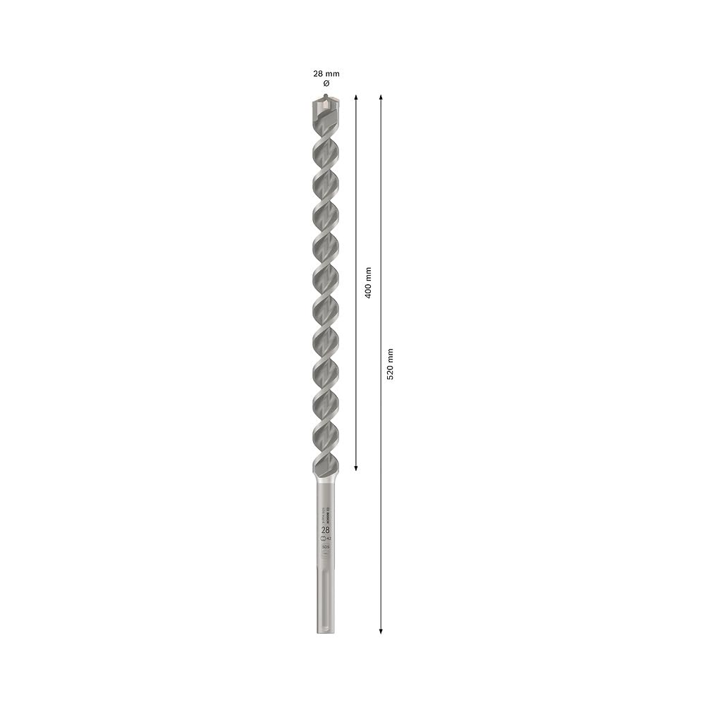 Bosch 1x PRO SDS max-4 Kırıcı Delici Delme Ucu (Donatılı Beton, Beton Bina Bloku, Ø 28,00 mm, Professional Aksesuar Kırıcı Delici)
