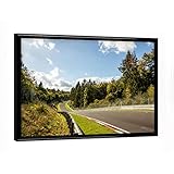 artboxONE Poster mit schwarzem Rahmen 18x13 cm Natur Der große Sprunghügel - Bild nürburgring bunt Herbst