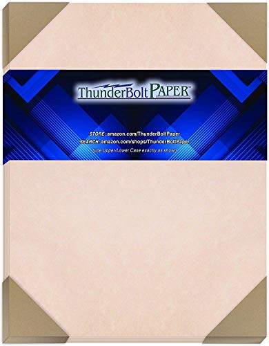 50 Light Pink Parchment 60# Text (=24# Bond) Paper Sheets - 8.5 X 11 Inches Standard Letter|Flyer Size - 60 Pound Is Not Card Weight - Vintage Colored Old Parchment Semblance #TOP11
