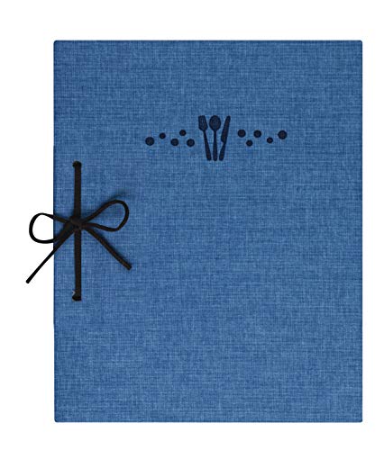 Lacor Marisa Collection 28393 - Porta menù realizzato in Telflex rilegato con cordoncino di pelle, termosaldato, 17 x 23 cm, formato A5, colore: Blu