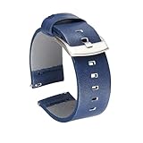 Ligero y muy cómodo. HASGTFM Correa de cuero for reloj Samsung Galaxy Watch 42 46mm Gear S3 Sport WatchBand de liberación rápida 18 20 22 24mm gris(Blue(silver),24mm)
