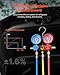 VEVOR 4.5 CFM AC Vacuum Pump and Gauge Set, Single Stage Rotary Vane HVAC Air Vacuum Pump, A/C Refrigerant Manifold Gauge Kit, with Leak Detector Hoses, for R134a, R12, R22, R502a, R410A, R404, R407C