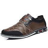 COSIDRAM Mens Casual Shoes Fashion Sneakers Dress Shoes for Men Walking Shoes Business Office Comfort Loafers Brown 9.5