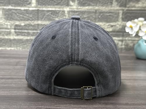 Image of Embroidered Adjustable Baseball Hat for Men Women, Washed Cotton | Premium Embroidery Design, Adjustable Metal Buckle Closure, Simple Lifestyle Wear