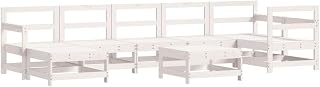 8 Piece Garden Lounge Set White Patio Furniture Set Large Modular Farmhouse Vibe for Gardens and Patios