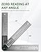 Geuoaoa Digital Angle Finder Tool, Protractor Stainless Steel 7inch/200mm, 2 Batteries Angle Gauge Woodworking Tool for Carpenter Construction Diy Measuring