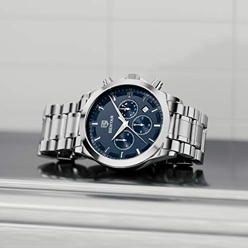 Benyar Mens Watches, Quartz Chronograph, Analog Movement Wrist Watch For Men, Multifunction Calendar Men's Watch, Elegant Gifts For Men #TOP6