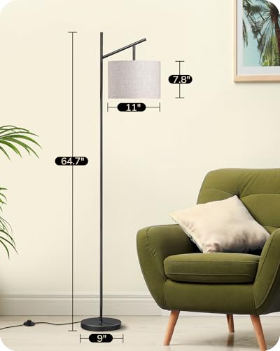 Image of EDISHINE 64.7IN Floor Lamp for Living Room with Remote, Black Standing Lamp