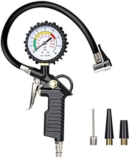 URAQT Tyre Pressure Gauge, 220 PSI Tyre Inflator with Pressure Gauge Air Compressor, Valve Air Chuck for Heavy Duty Car Motorcycle Bicycle