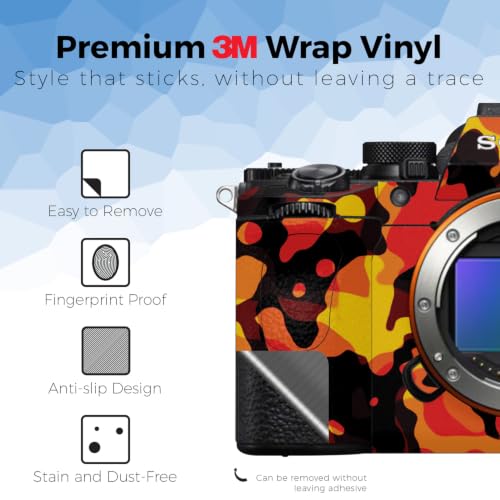 Image of Camera Skin Compatible with Sony Alpha A7 Mark V (2025) - Warm Modern Camo - Premium 3M Vinyl Protective Wrap Decal Cover - Easy to Apply | Crafted in the USA by MightySkins