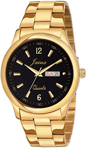 jainx Premium Golden Chain Day and Date Feature Gift Analog Wrist Watch for Men - JM1132