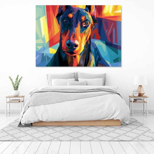 Impression murale chiot affiche abstraite multicolore 40x60