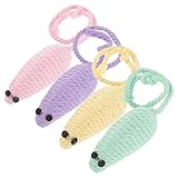 VANZACK 4pcs Interactive Mouse Toys for Cats Funny Kitten Chew Toys Soft Crinkle Indoor Entertainment for Teething Playtime Great for Bonding and Scratch Relief