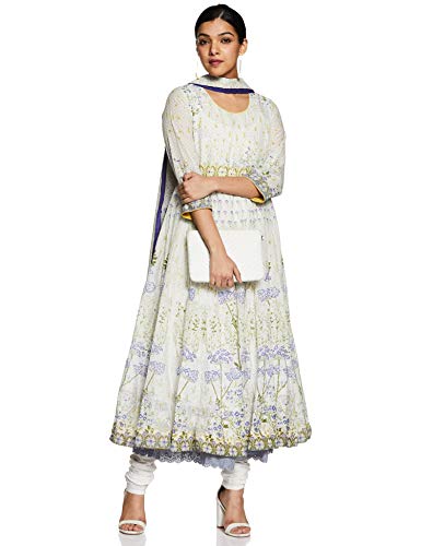 Image of BIBA Women Cotton Anarkali Kurta Churidar Suit Set