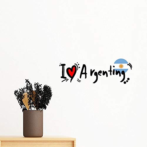 Sticker mural drapeau Argentine cœur d'amour 80cm pour masquer les imperfections de mur