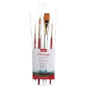 Princeton Heritage Synthetik Zobel Pinselset, 4 Stück