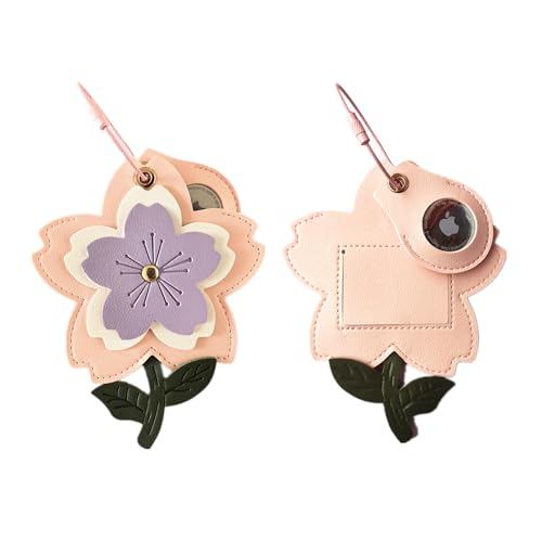 ZOUITY PU Leather Luggage Tag with Airtag Holder Case Set and Name ID Label