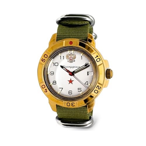 Imagen de Vostok Komandirskie 439322 Red Star Reloj de pulsera mecánico de cuerda manual Correa verde B®