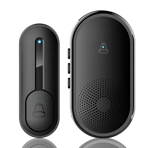 Image of MOOKA Wireless Doorbell, IP55 Waterproof Mini Door Bells Wall Plug-in Cordless Ring doorbell -1000ft Range, 55 Chimes, 5 Levels Volume, LED Indicator, Battery Operated Door Chime Kit Easy Install