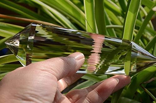 Miniatura 2 de Real Tibet Himalaya de alta altitud de cristal transparente de cuarzo 36 caras estilo Vogel Varita 4.64 pulgadas curación espiritual Reiki