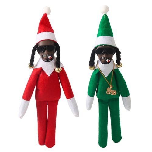 HTTDSLF 2 Piezas Juguete de Peluche de Elfo de Navidad, Elfo Travieso Navidad 24 cm, Duende de Navidad Travieso, Elfos Navideños Traviesos para Hogar, Árbol y Escaparate