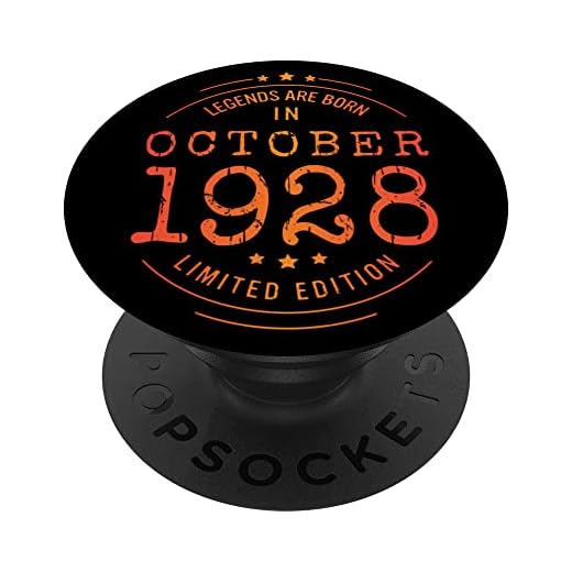 Cumpleaños Octubre 1928 Edición Limitada Regalo Used Vintage PopSockets PopGrip Intercambiable