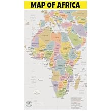Map of Africa 20x30 - Laminated Wall Map Poster Print Perfect for Classrooms and Homes - Vivid Imagery with Bright Colors