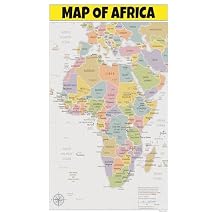 Map of Africa 24x36 - Laminated Wall Map Poster Print Perfect for Classrooms and Homes - Vivid Imagery with Bright Colors