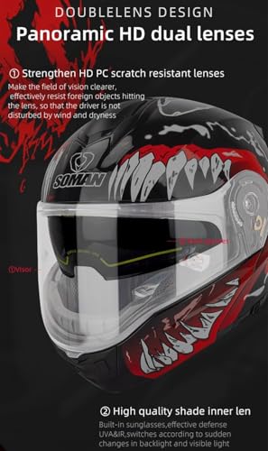 Casque modulaire pliable intégral avec double visière de protection