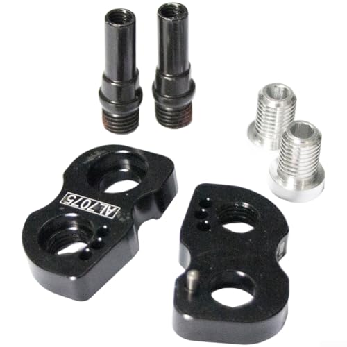 Image of Caswynlife Folding Bike V Brake Extender Adapter 22mm for 10mm Mounting Hole, Aluminium Alloy Brake Riser for Dahon Wheel Upgrade 14 to 16 Inch, Includes Posts and Screws(Black)