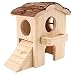 POPETPOP Animale Domestico Piccolo Nascondiglio per Animali Criceto Casa in Legno Scala da Arrampicata Scivolo Capanna in Legno Gioca Giocattoli per Piccoli Animali Criceto E Topo