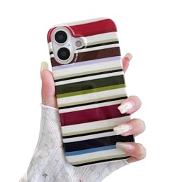 YUMUPIFE Colorful Striped Phone Case,for iPhone 16 (6.1")