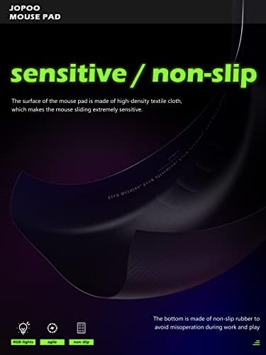 jopoo Large RGB Gaming Mouse Mat Pad, LED Keyboard Mouse Mat Non-Slip Rubber Base for Macbook, PC, Office Desk, 800 x300 x4 mm