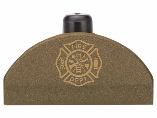 NDZ Performance Grip Plug for Glock Gen 4-5 – Heavyweight Brass – Fits G17 G19 G22 G23 G31 G34 G45 G47 – Cerakote Burnt Bronze Finish, Fire Department Emblem – Made in USA