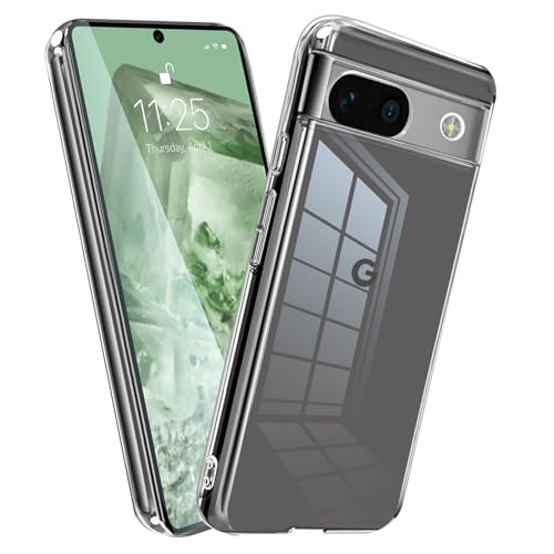 MiaoKeDa Google Pixel8A ケース クリア 耐衝撃 透明 TPU ストラップホール付き 軽量 米軍MIL規格 メッキ