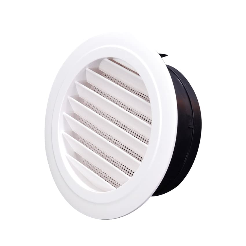 THE WHITE SHOP 4 Inch Soffit Vent, Round Vent Cover with Built-in Screen Mesh, ABS Louver Round THE WHITE SHOP 4 Inch Soffit Vent, Round Vent Cover with Built-in Screen Mesh, ABS Louver Round