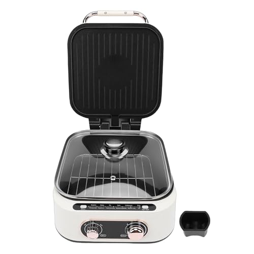 HETHLIF Electric Skillet Double Sided Fast Heating Multi Function Pancake Griddle Hot Pot Steamer Pizza Maker Fryer for Home Kitchen Cooking Bakelite Aluminum by HETHLIF - Image 6