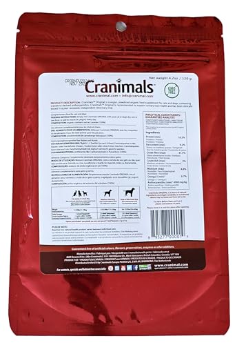 Cranimals Original Organic Cranberry Powder for Dogs and Cats, for UTI, Struvite and Incontinence, 120 g Bag / 4.2 Oz. - Image 3