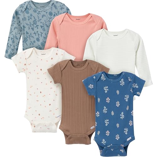 Image of Gerber Baby Girls' 6-pack Long-sleeve Onesies Bodysuits
