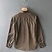 Spring Men's Long Sleeve Cotton Linen Loose Fit Casual Solid Tops Coffee XL